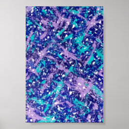 Impresión de lienzo abstracto de invierno azul