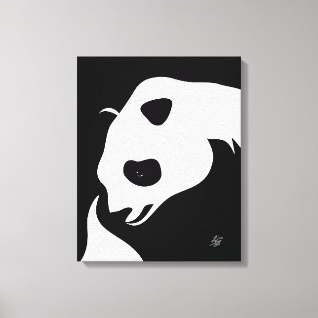 Impresión de lienzo abstracto de Panda gigante (Anverso)