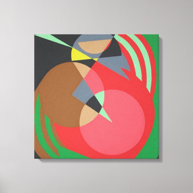 Impresión de lienzo abstracto geométrico cálido (Anverso)