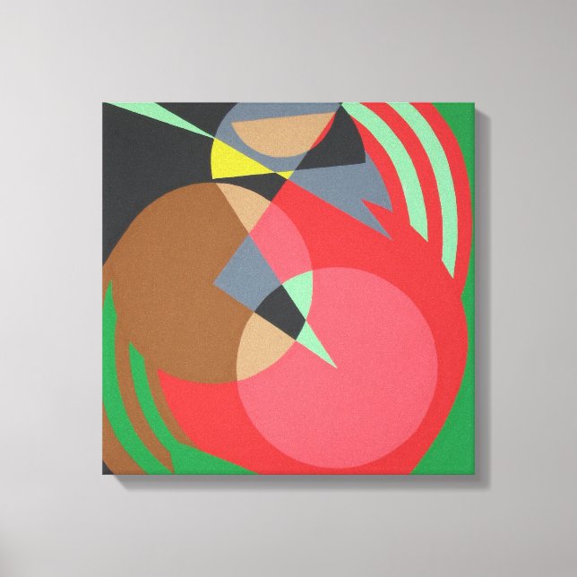 Impresión de lienzo abstracto geométrico cálido (Anverso)