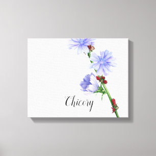 Impresión de lienzo acuarela de flores de achicori