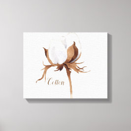 Impresión de lienzo acuático de flor de algodón