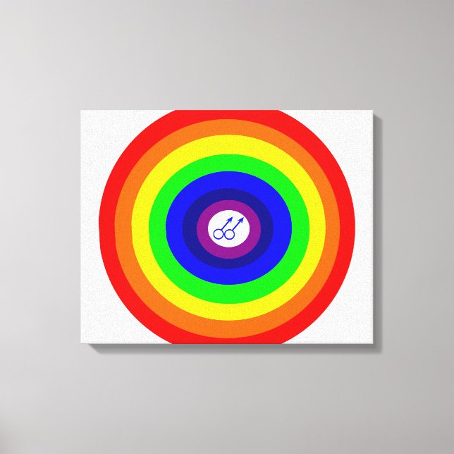 Impresión de lienzo arcoiris redondo para hombres  (Anverso)