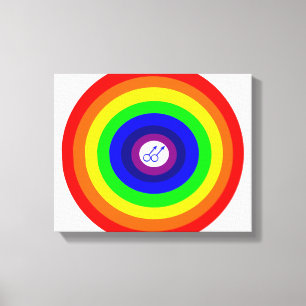 Impresión de lienzo arcoiris redondo para hombres
