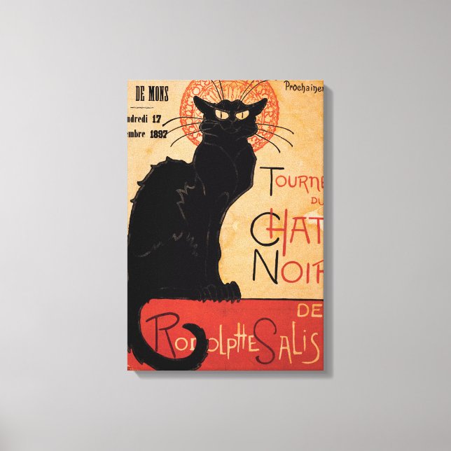 Impresión de lienzo Art Nouveau vintage Chat Noir (Anverso)
