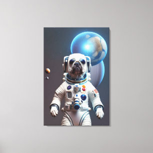 Impresión de lienzo astronauta de boxer alemán