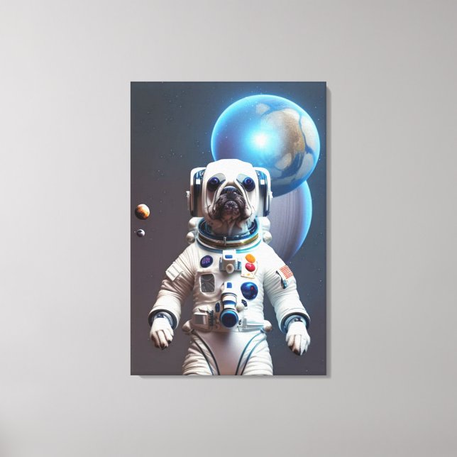 Impresión de lienzo astronauta de boxer alemán (Anverso)