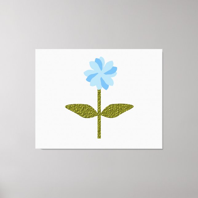 Impresión de lienzo azul de Bonito de flores de ma (Anverso)