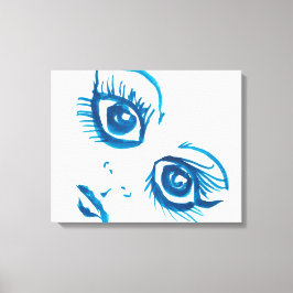 Impresión de lienzo azul de gran ojo