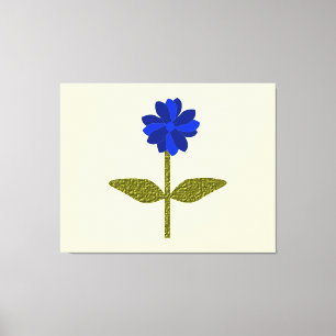 Impresión de lienzo azul de margarita