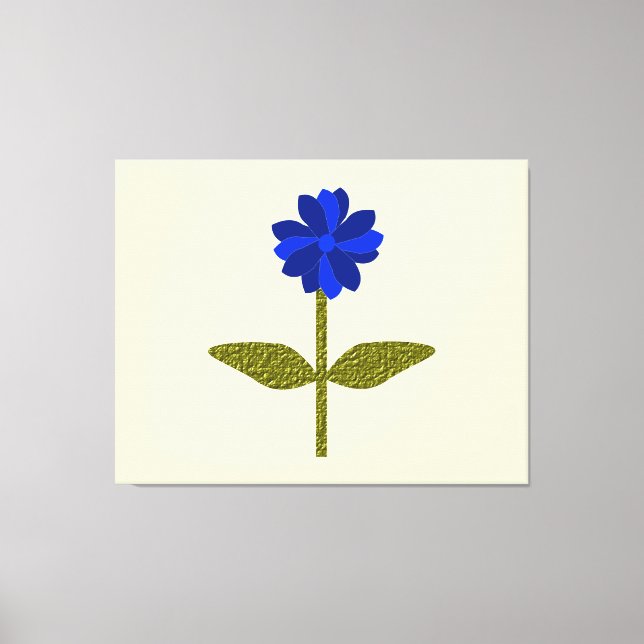 Impresión de lienzo azul de margarita (Anverso)