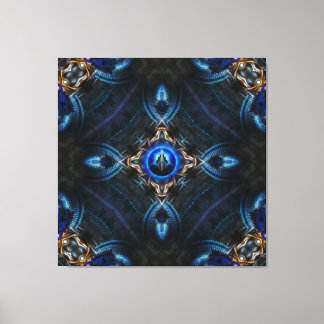 Impresión de lienzo azul dorado Kaleidoscope