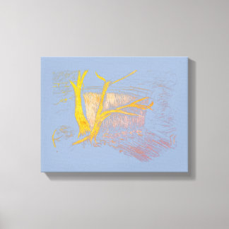 Impresión de lienzo azul/gris de cascada