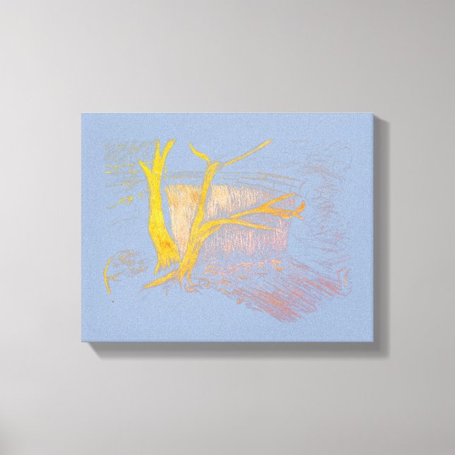 Impresión de lienzo azul/gris de cascada (Anverso)