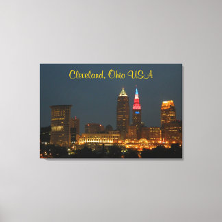 Impresión de lienzo azul y blanco rojo de Ohio