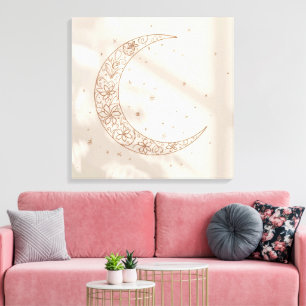 Impresión de lienzo boho celestial Ciclo lunar m