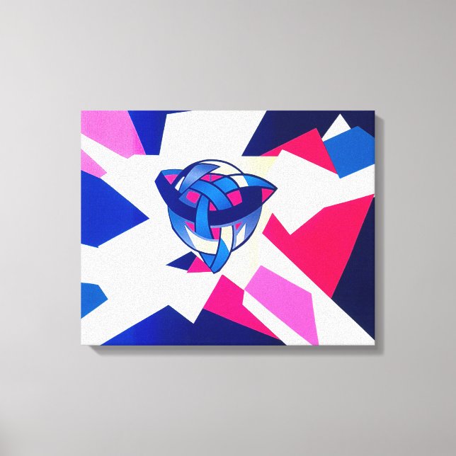 Impresión de lienzo celta moderno azul mundial not (Anverso)