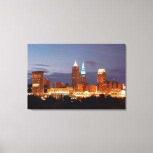 Impresión de lienzo Cleveland Blues Skyline (Panel