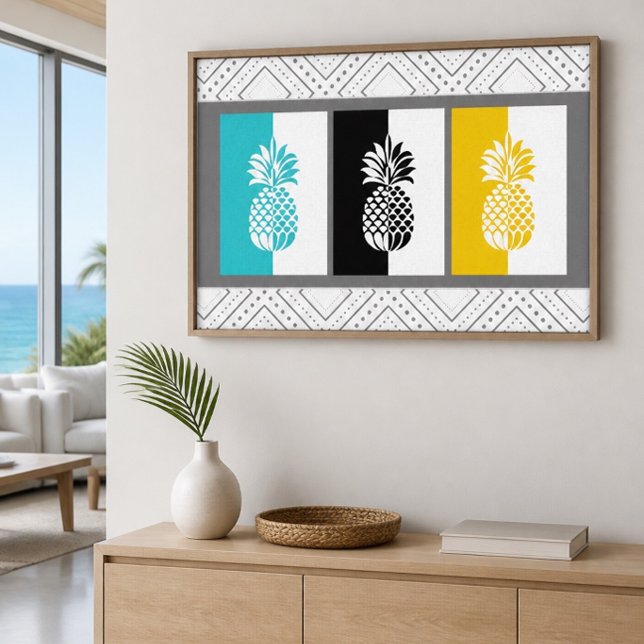 Impresión de lienzo colorida de piña moderna (Subido por el creador)