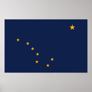 Impresión de lienzo con bandera de Alaska, EE.UU.