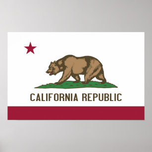 Impresión de lienzo con bandera de California, EE.