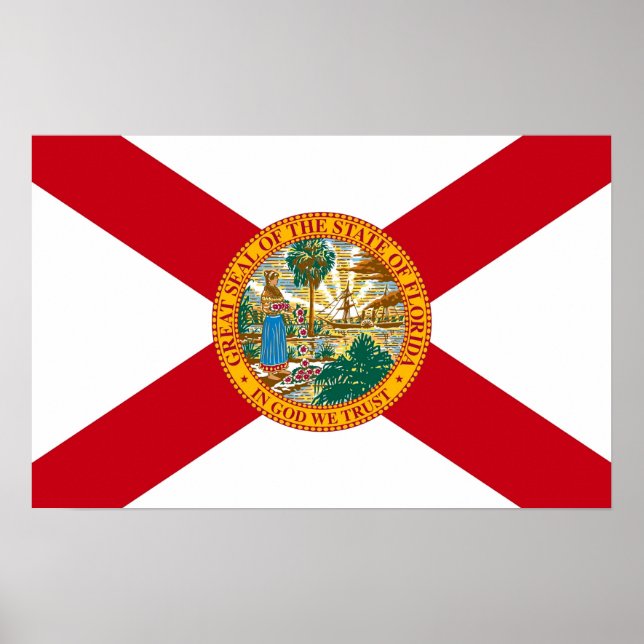 Impresión de lienzo con bandera de Florida, EE.UU. (Frente)