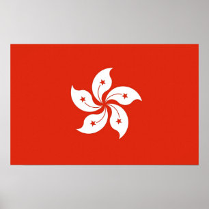 Impresión de lienzo con bandera de Hong Kong, Chin