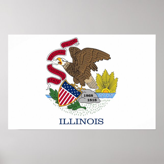 Impresión de lienzo con bandera de Illinois, EE.UU (Frente)