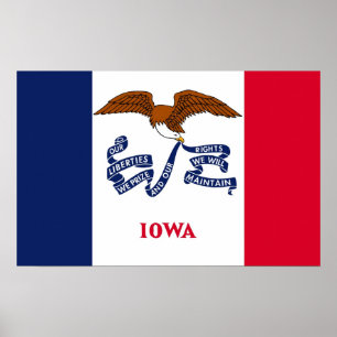Impresión de lienzo con bandera de Iowa, EE.UU.
