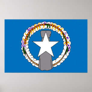Impresión de lienzo con bandera de Mariana del Nor