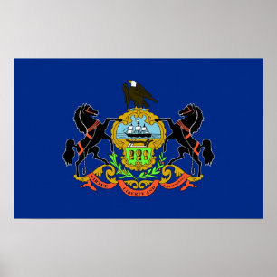 Impresión de lienzo con bandera de Pennsylvania, E