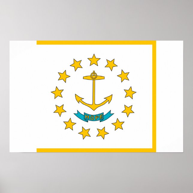 Impresión de lienzo con bandera de Rhode Island, E (Frente)