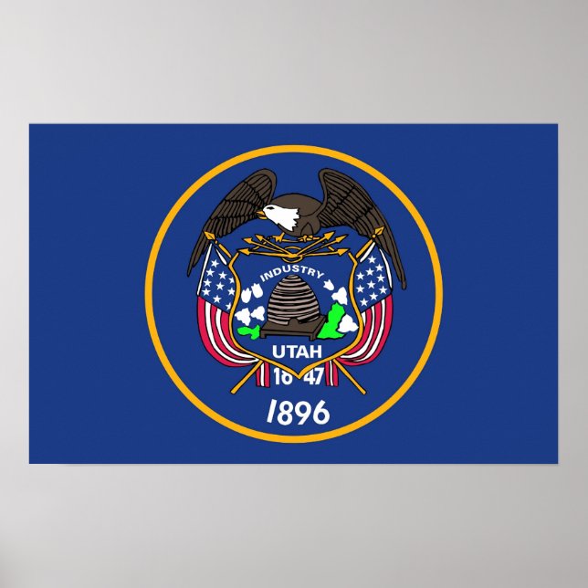 Impresión de lienzo con bandera de Utah, EE.UU. (Frente)