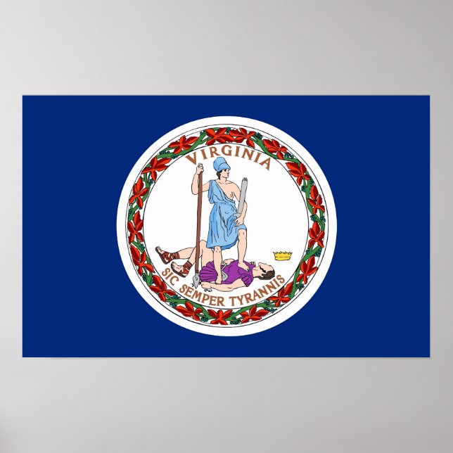 Impresión de lienzo con bandera de Virginia, EE.UU (Frente)