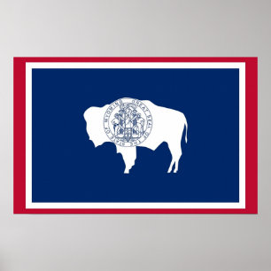 Impresión de lienzo con bandera de Wyoming, EE.UU.