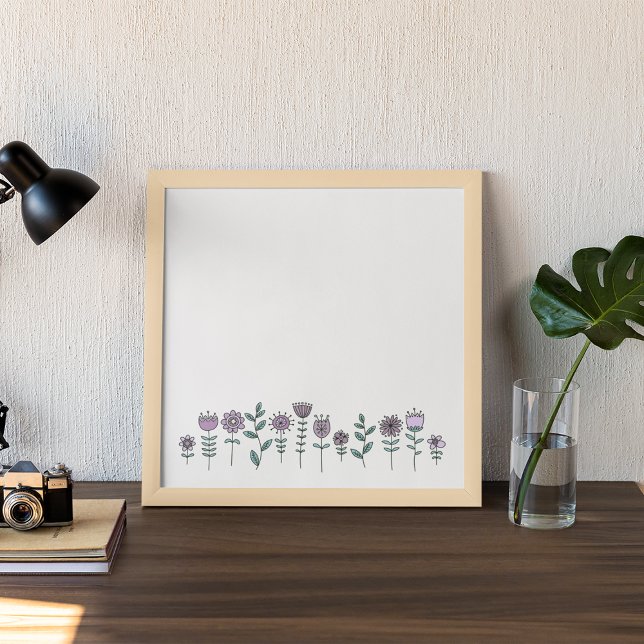 Impresión de lienzo con flores de doodle dibujadas (Hand Drawn Doodle Flowers Canvas Print)