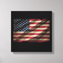 Impresión de lienzo cuadrado de bandera estadounid