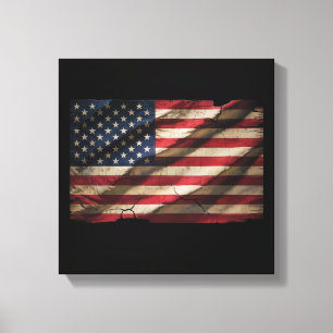 Impresión de lienzo cuadrado de bandera estadounid
