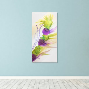 Impresión de lienzo de 16" x 32" con golpes morado