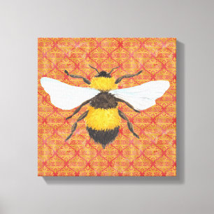 Impresión de lienzo de abeja en acuarela