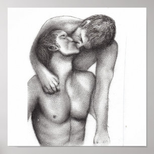 Impresión de lienzo de abrazo masculino