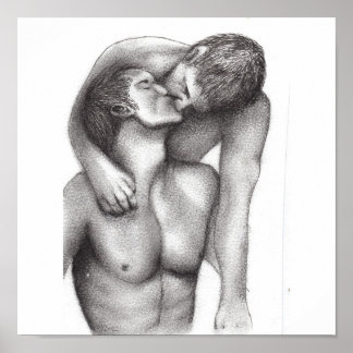 Impresión de lienzo de abrazo masculino