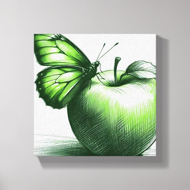 Impresión de lienzo de Apple verde (Anverso)