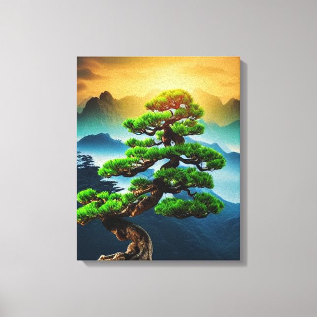 Impresión de lienzo de árbol bonsai (Anverso)