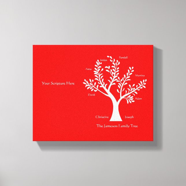 Impresión de lienzo de árbol de familia de guiones (Anverso)