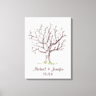 Impresión de lienzo de árbol de huellas dactilares