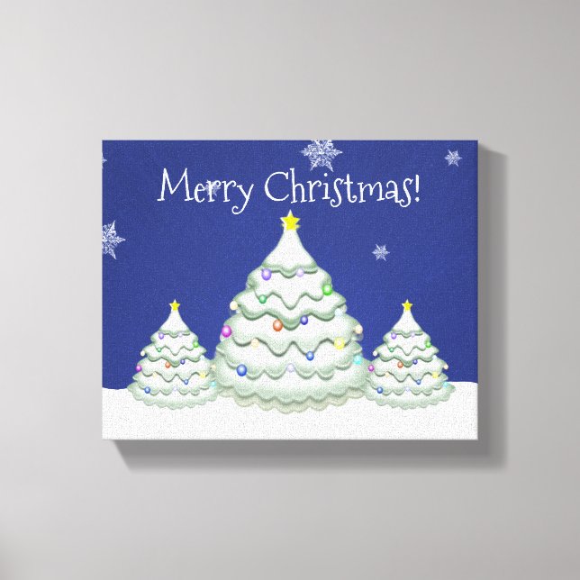 Impresión de lienzo de árbol de Navidad azul (Anverso)