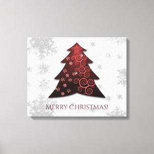 Impresión de lienzo de árbol de navidad rojo