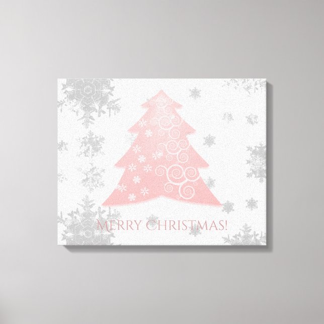 Impresión de lienzo de árbol de Navidad rosado (Anverso)