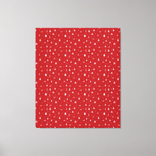 Impresión de lienzo de árboles de Navidad y copos